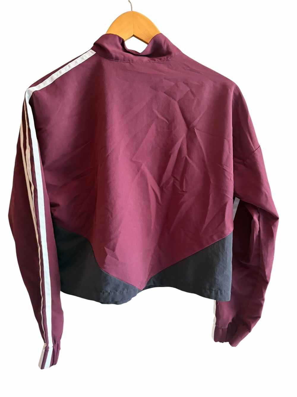 ADIDAS burgundy Colorblock windbreaker quarter zip top - Picture 4 of 7